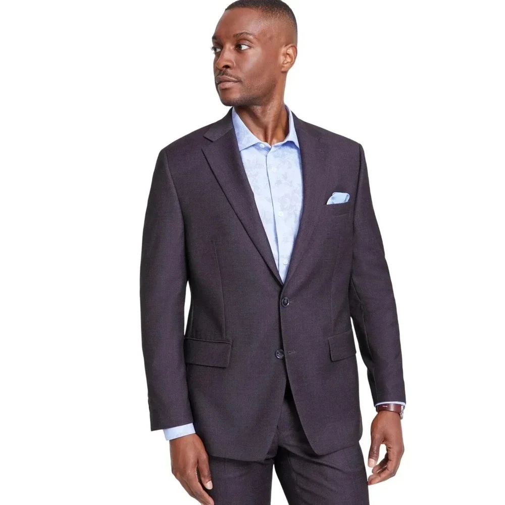 Tallia‎ Men's Classic-Fit Suit Separate Jacket Blazer Wine Red 40R E101476